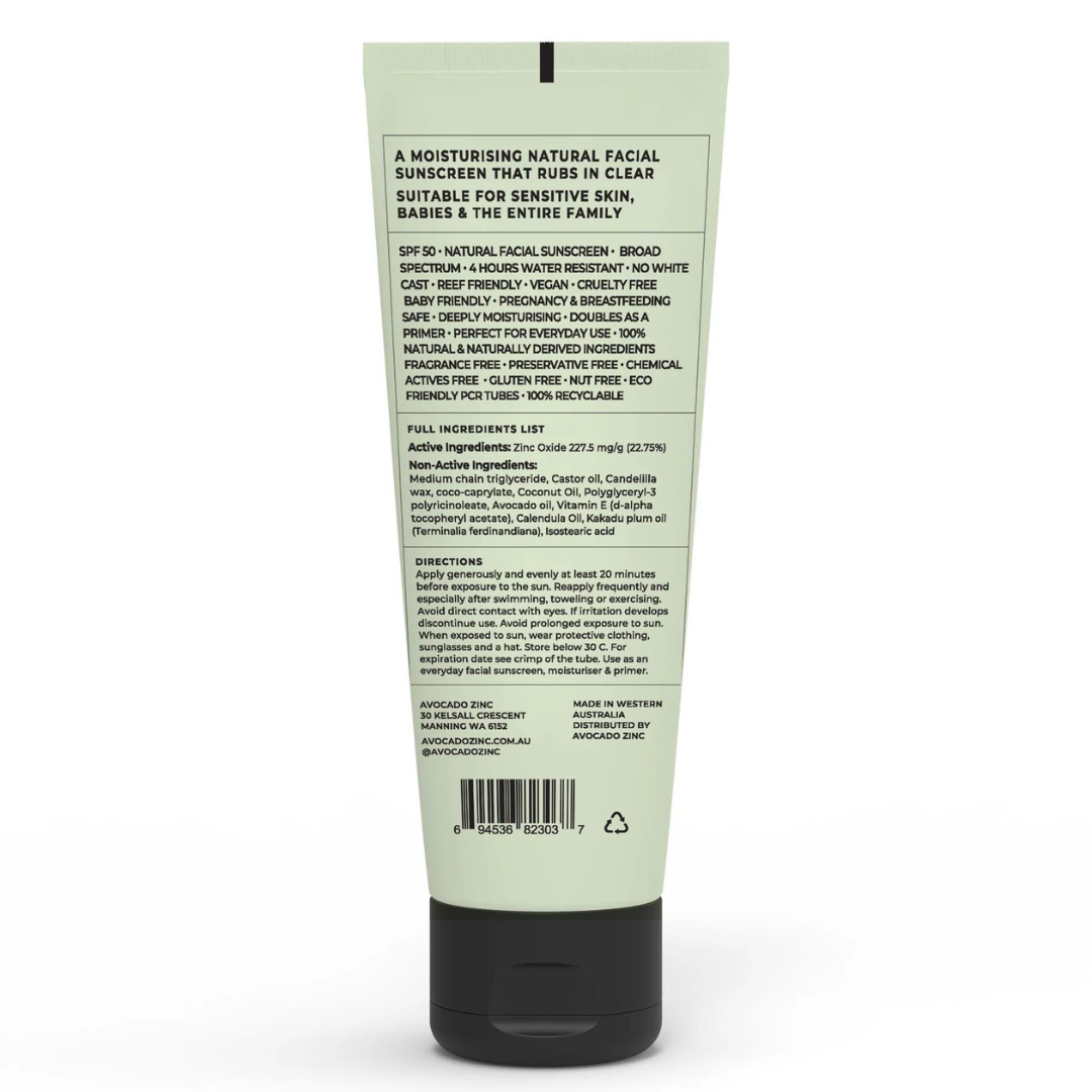 Avocado Zinc SPF 50 Natural Physical Sunscreen